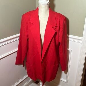 Joanna USA vintage red blazer single button with pockets women‎ size large